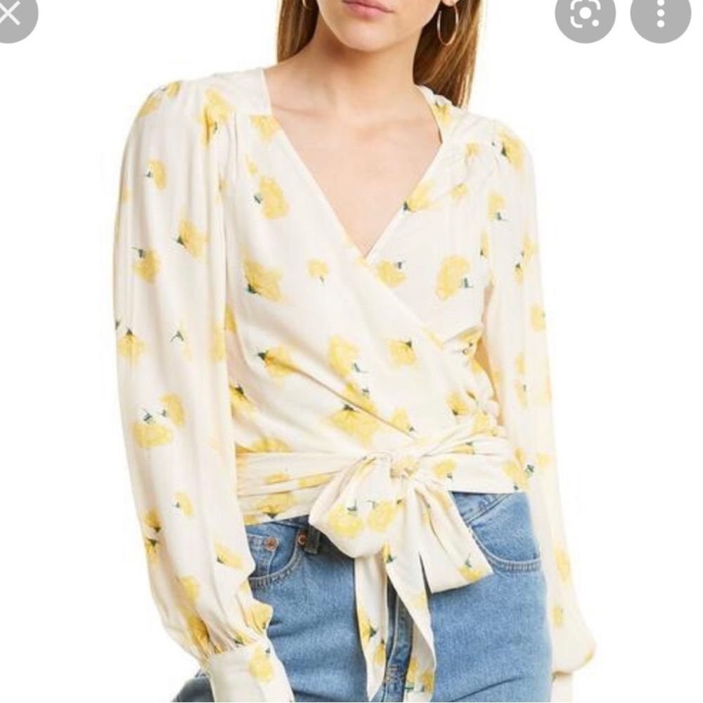 ba&sh Koxie Floral Print Wrap Top , sz : small
